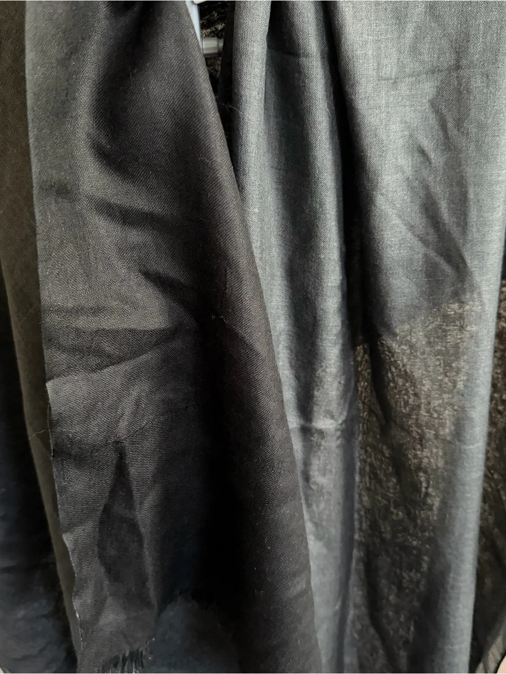Eileen Fisher 50% Silk 50% Cashmere Reversible Gray Black Wrap Scarf Shawl
